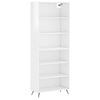 vidaXL Highboard High Gloss White 27.4x12.8x70.9" Engineered Wood