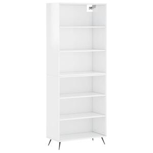 vidaXL Highboard High Gloss White 27.4x12.8x70.9" Engineered Wood