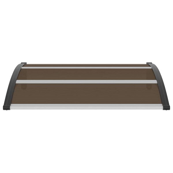 vidaXL Door Canopy Transparent brown and black Polycarbonate Medium