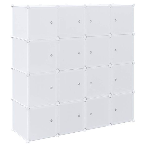 vidaXL Storage Cube Organizer White Polypropylene Large Modular