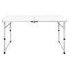 vidaXL Foldable Camping Table Height Adjustable Aluminum 47.2"x23.6"