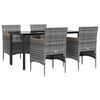 vidaXL Garden Dining Set Grey and Black