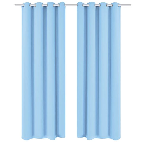 vidaXL Blackout Curtain with Metal Eyelets 106.3x96.5" Turquoise