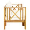 vidaXL Bench Cream and Wood Solid acacia wood and fabric (100% polyester)