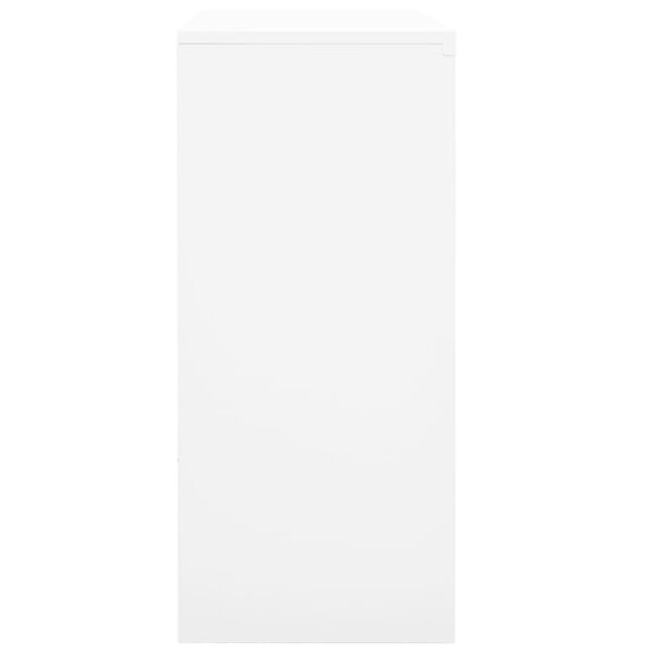 vidaXL Office Cabinet White Steel 35.4 in x 15.7 in x 35.4 in