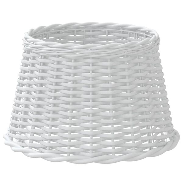 vidaXL Lamp Shade White Wicker, Iron 17.7 in diameter Decorative Inlays