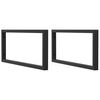 vidaXL Shelf Brackets for Washbasin 2 pcs Black Rectangular Steel