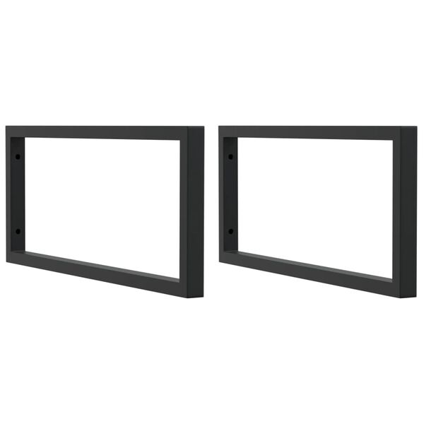 vidaXL Shelf Brackets for Washbasin 2 pcs Black Rectangular Steel