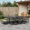 vidaXL Garden Dining Set Black PE rattan Large Removable Covers