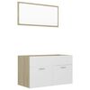 vidaXL Bathroom Furniture Set White and Sonoma Oak Engineered wood, Acrylic