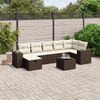 vidaXL Garden Sofa Set Brown Poly Rattan Large Modular Garden Sofa Set