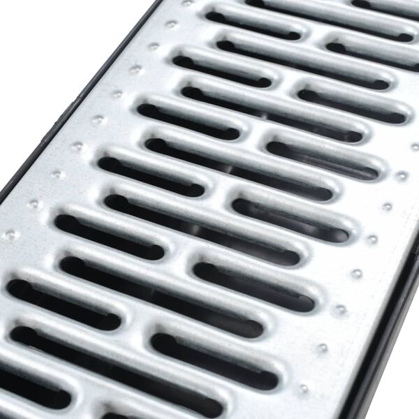 vidaXL Drainage Channels 6 pcs Galvanised Steel 19.7 '