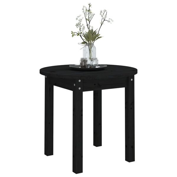 vidaXL Coffee Table Black Solid pine wood Small Durable Coffee Table