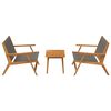 vidaXL Garden Chairs with Table 3 pcs Gray Solid Acacia wood