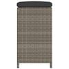 vidaXL Garden Bar Stool Set of 2 Grey PE Rattan 15.7 x 15.7 x 29.9 in