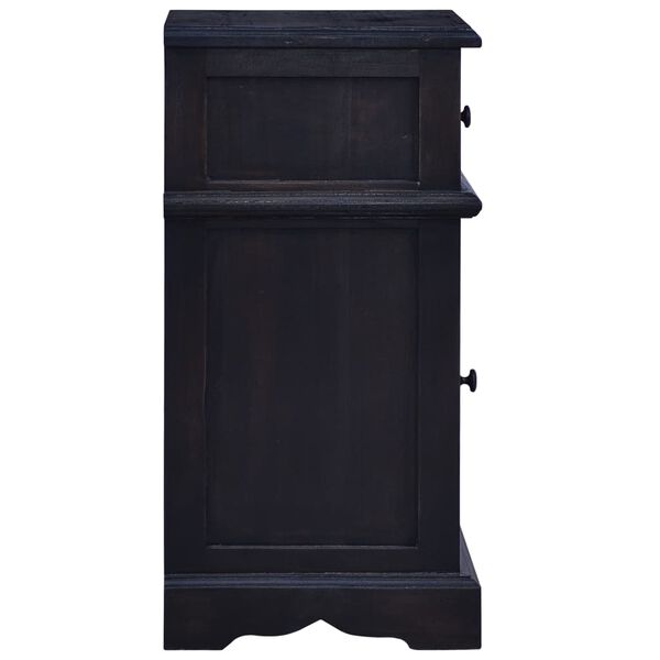 vidaXL Bedside Cabinet Light Black Coffee Solid Mahogany Wood Standard
