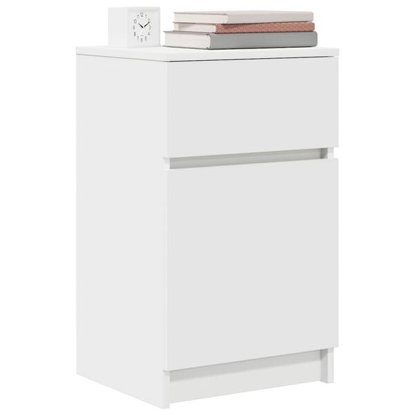 vidaXL Bedside Cabinet Set of 2 White Engineered Wood