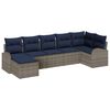 vidaXL Garden Sofa Set with Cushion 7 pcs Grey Synthetic: Poly Rattan