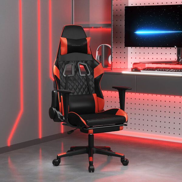 vidaXL Gaming Chair Black and Red