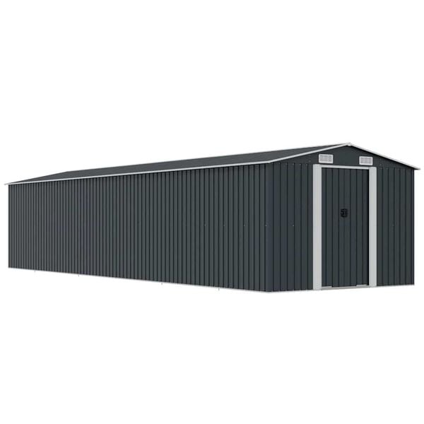 vidaXL Garden Shed Anthracite Galvanized steel Standard Durable