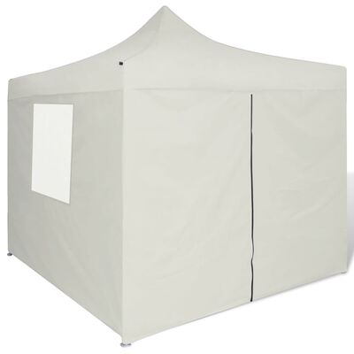 vidaXL Cream Foldable Tent 9.8'x9.8' with 4 Walls