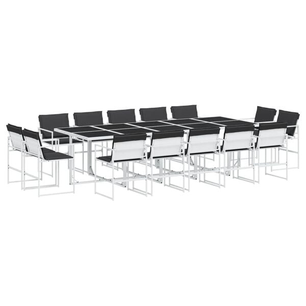 vidaXL Garden Dining Set White, Anthracite