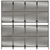 vidaXL Room Divider 4 Panels Gray Poly Rattan