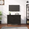 vidaXL TV Cabinet Black Engineered wood, steel TV Cabinet Rectangular