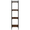 vidaXL Bookcase Brown Oak Engineered Wood and Metal 4-Tier