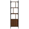 vidaXL Bookcase Brown oak Engineered wood, Steel Tall bookshelf Bookcase