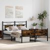 vidaXL Bed Frame Smoked Oak Engineered Wood and Steel Full Bed Frame