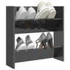 vidaXL Wall Shoe Cabinet High gloss gray Engineered wood Shoe Cabinet
