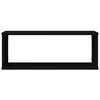 vidaXL Wall Shelf Set of 4 Black Engineered Wood 23.6 x 5.9 x 9.1 in