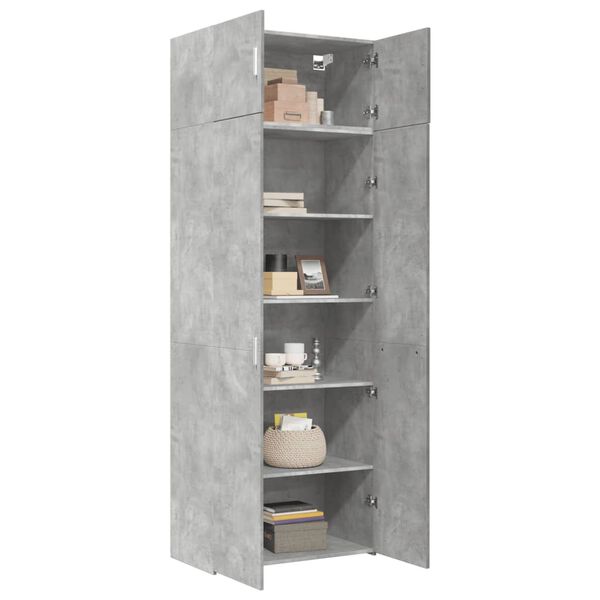 vidaXL Storage Cabinet Concrete Grey Engineered Wood Tall