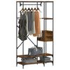 vidaXL Clothes Rack Smoked Oak Engineered Wood, Metal Compact