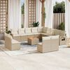 vidaXL Garden Sofa Set Beige PE Rattan Large Modular Garden Sofa Set
