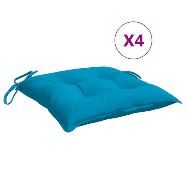 vidaXL Chair Cushion Set of 4 Light Blue Oxford Fabric (100% Polyester)
