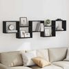 vidaXL Wall Cube Shelf Black Engineered Wood Large Wall Cube Shelf