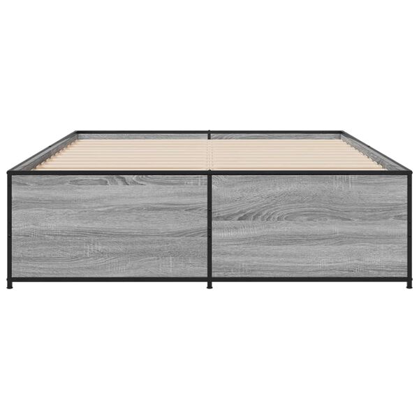 vidaXL Bed Frame Grey Sonoma Engineered Wood Full Bed Frame