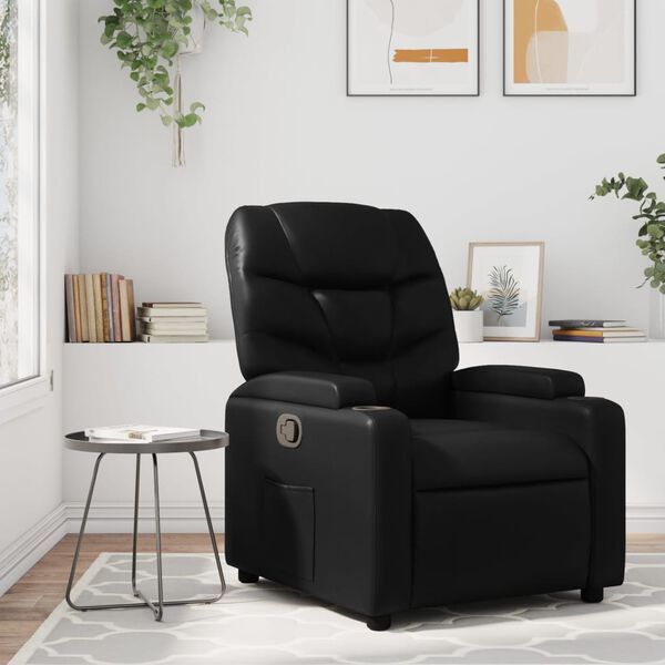 vidaXL Recliner Chair Black Faux leather, metal, plywood Standard