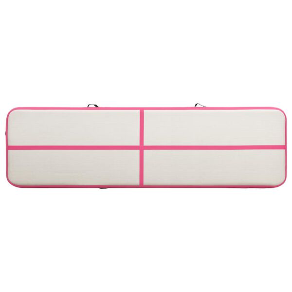 vidaXL Inflatable Gymnastics Mat with Pump 275.6x39.4x7.9" PVC Pink