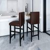 vidaXL Bar Stool Set of 2 Dark Brown 75% PVC, 20% Polyester, 5% Cotton