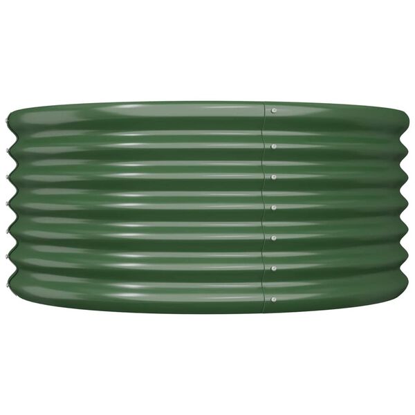 vidaXL Garden Planter Green Powder-coated steel 31.5 in wide, 14.2 in tall