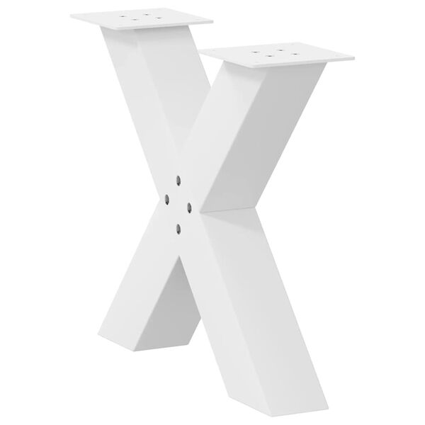 vidaXL Coffee Table Leg Set of 2 White Powder-coated steel 19.7