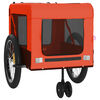 vidaXL Pet Bike Trailer Orange and black Oxford fabric, iron, PVC Medium