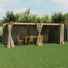 vidaXL Gazebo with Curtains Taupe 19.7'x9.8' Steel