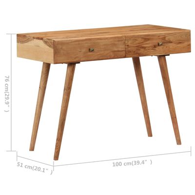 vidaXL Desk 39.3"x20"x29.9" Solid Acacia Wood