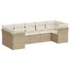 vidaXL Garden Sofa Set Beige Poly Rattan, Powder-Coated Steel Large