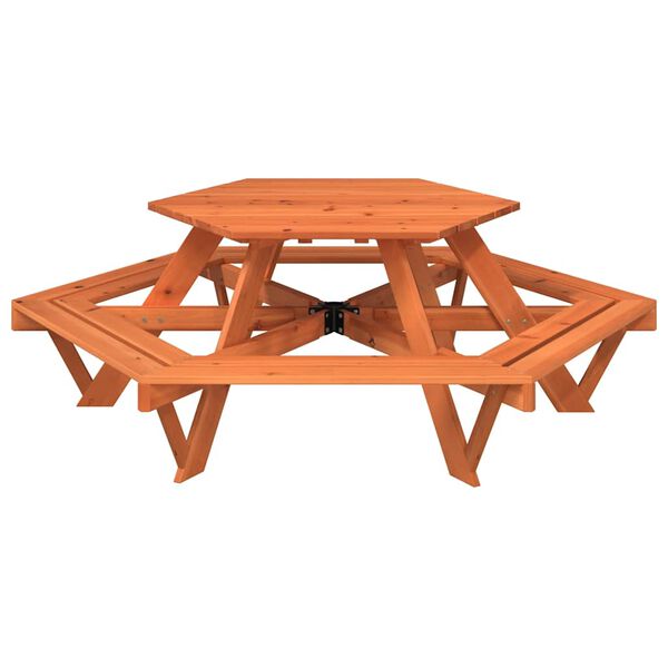 vidaXL Picnic Table Brown Solid fir wood For children Seats Many