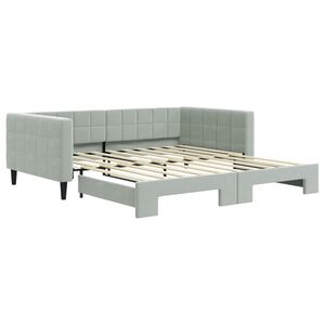 vidaXL Daybed with Trundle without Mattress Light Gray 39.4"x74.8"